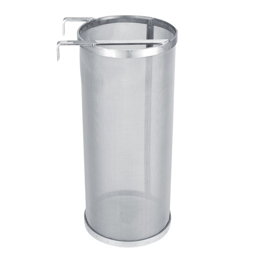300 Micron Hopper Spider Strainer, Stainless Steel Homebrew Hops Beer Filter Strainer with Hook(15x35cm)