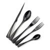 BRIIEC Luxury 20 Pieces Flatware Cutlery Set,18/10 Stainless Steel Heavy Duty Silverware Utensils Service for 4,Include Steak Knife Fork Teaspoon, Mirror Polished,Dishwasher Safe (Shiny Black) view 1