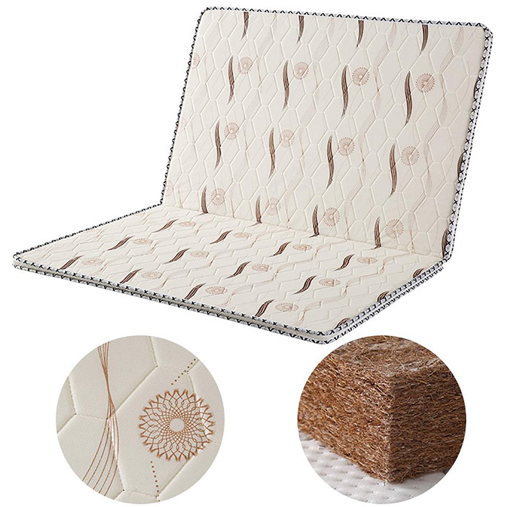 Coir Mattress, 3e Coconut Palm Hypoallergenic Orthopedic Mattress Pad 5cm Folding Sleeping Mat Firm Feel Quiet Tatami Guest Bed-e 100x200cm(39x79inch)
