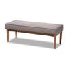 Baxton Studio Arvid Mid-Century Modern Gray Fabric Upholstered Wood Dining Bench view 1