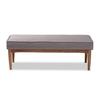 Baxton Studio Arvid Mid-Century Modern Gray Fabric Upholstered Wood Dining Bench view 4
