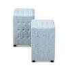 Baxton Studio Elladio Modern and Contemporary Light Blue Fabric Upholstered Tufted Cube Ottoman (Set of 2) view 1