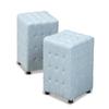 Baxton Studio Elladio Modern and Contemporary Light Blue Fabric Upholstered Tufted Cube Ottoman (Set of 2) view 4