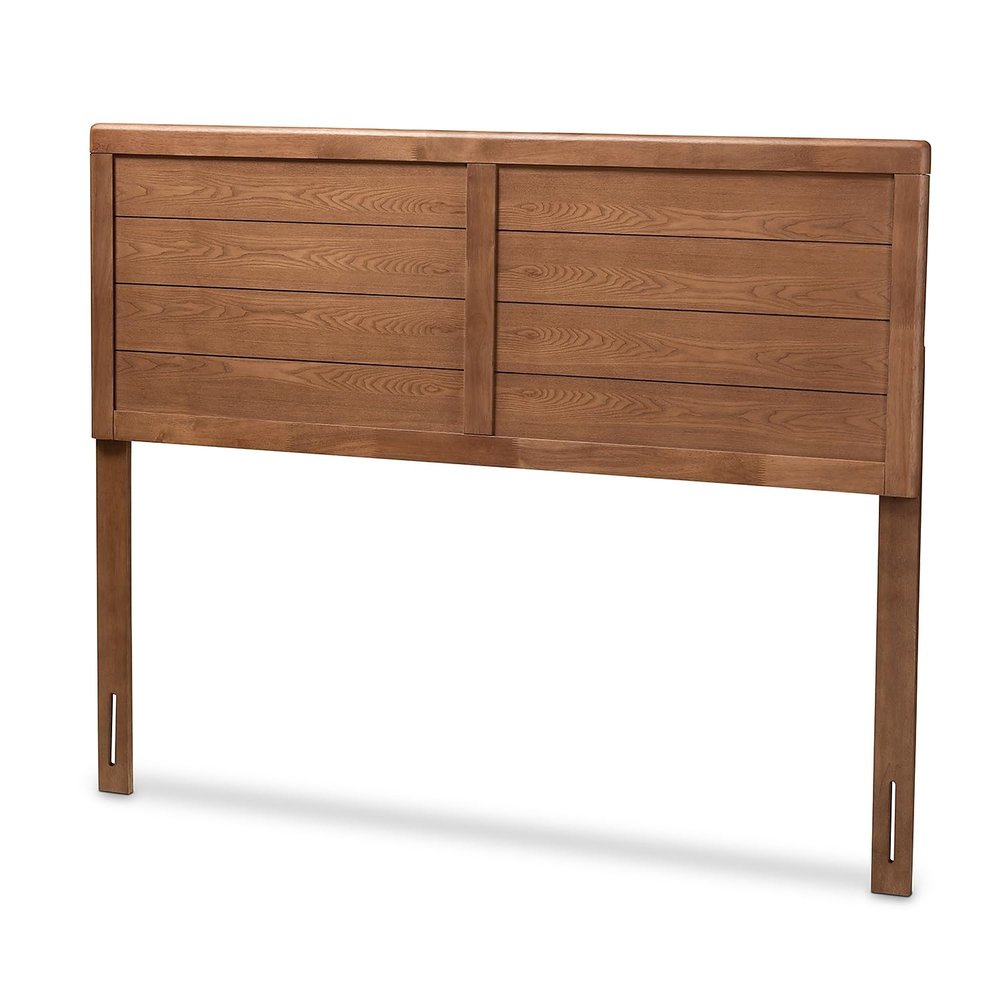 Baxton Studio Seren Mid-Century Wood Full Headboard in Walnut Brown