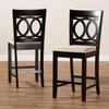 Baxton Studio Lenoir Contemporary Fabric Cut-Out Back Counter Stool, Sand Brown and Espresso, 2-Pieces/Set view 4