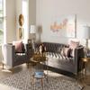 Baxton Studio Zanetta Gray Velvet 2-Piece Sofa and Lounge Chair Set view 2