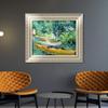 INVIN ART Framed Canvas Art Giclee Print Rowing Boats on The Banks of The Oise, 1890 by Vincent Van Gogh Wall Art Living Room Home Office Decorations(European Style Silver Frame,20"x24") view 2