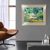 INVIN ART Framed Canvas Art Giclee Print Rowing Boats on The Banks of The Oise, 1890 by Vincent Van Gogh Wall Art Living Room Home Office Decorations(European Style Silver Frame,20"x24") view 3