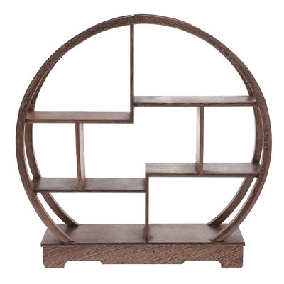 SUPVOX Chinese Wooden Display Stand Solid Wood Assemble Display Rack Rosewood Storage Shelf Crafts for Home Office Organizer (Without Ornaments)