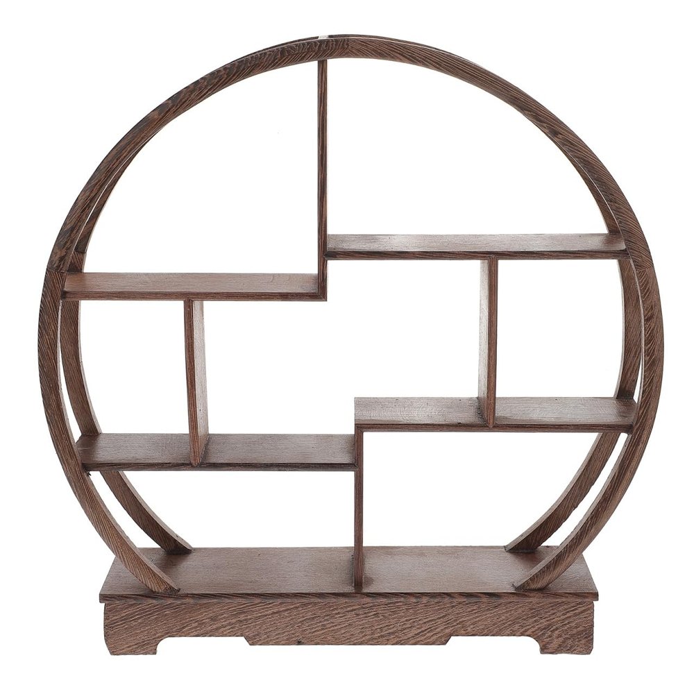 SUPVOX Chinese Wooden Display Stand Solid Wood Assemble Display Rack Rosewood Storage Shelf Crafts for Home Office Organizer (Without Ornaments)