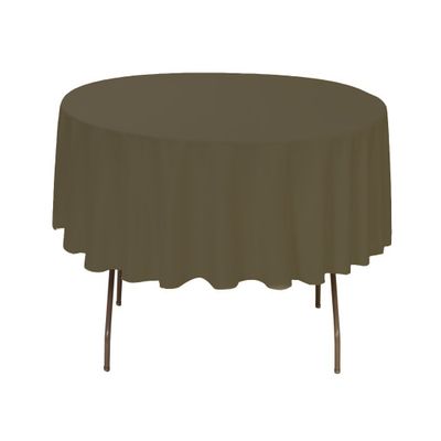 BROWARD LINENS Tablecloth Polyester Round 72 Inch (Olive)
