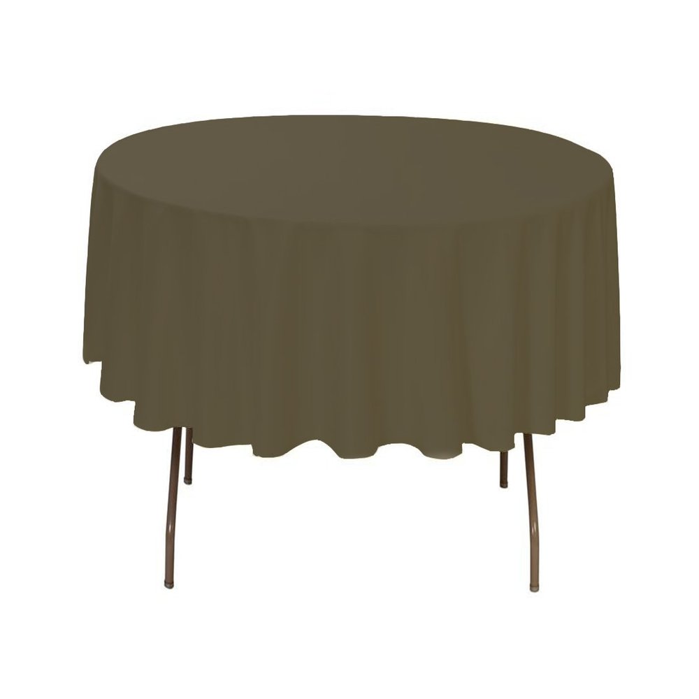 BROWARD LINENS Tablecloth Polyester Round 72 Inch (Olive)