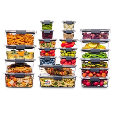 Rubbermaid Brilliance BPA Free 44-Piece Food Storage Containers Set Airtight Leak-Proof with Lids for Meal Prep Lunch and Leftovers