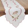 SARO LIFESTYLE 8532.I1590X Holiday Ornamental Collection Embroidered Christmas Table Runner, 15" x 90", Ivory view 2