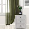 DWCN Olive Green Sheer Curtains for Living Room Bedroom Faux Linen Look Voile Drapes Grommet Top Window Curtain Panel 52 x 84 inches Long, Set of 2 Panels view 3