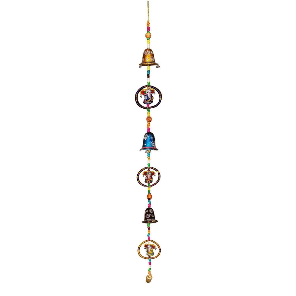 ASHLUXE 3 Bells 3 Ganesha Bell Hanging with Rings