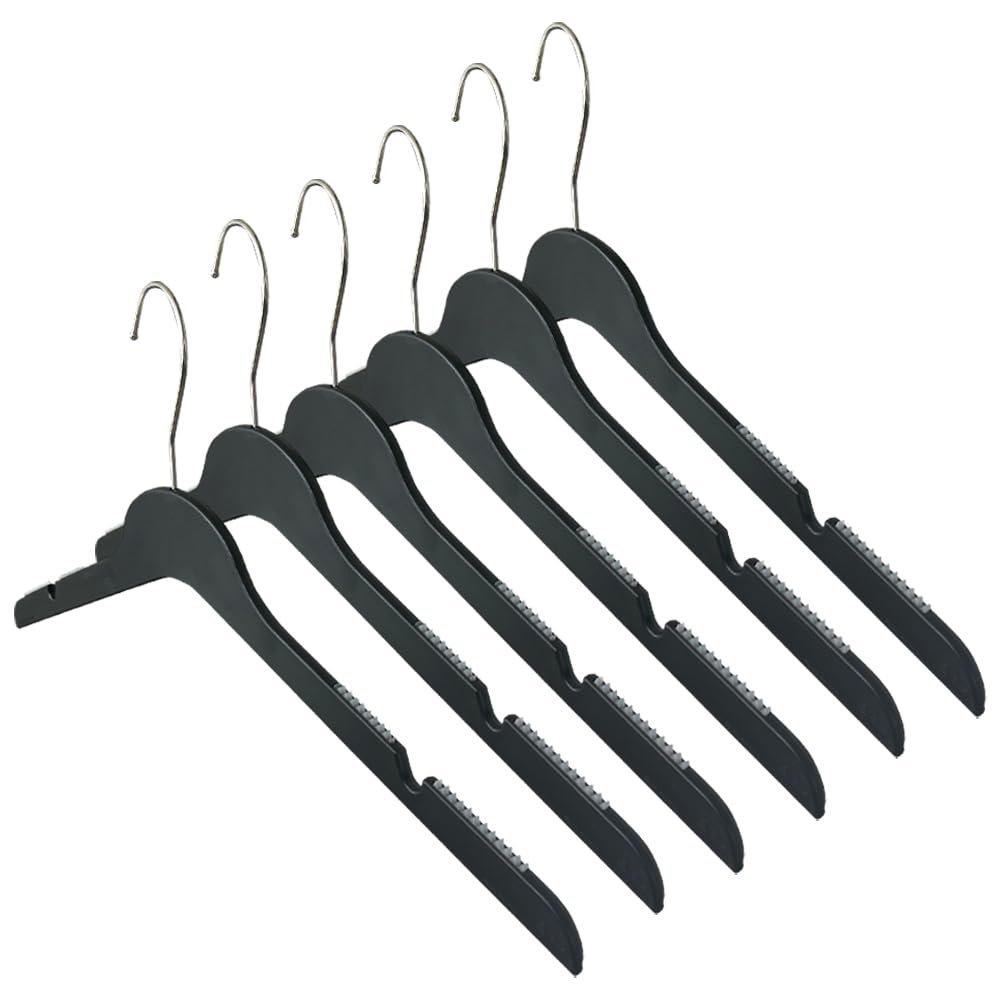 All Hung Up Hangers Elegant Plastic Hangers, Clothes Hangers, Thin Plastic Hangers, Color Plastic Hangers, Clothes Hangers Plastic, Blouse Hangers (Black, 36pk)