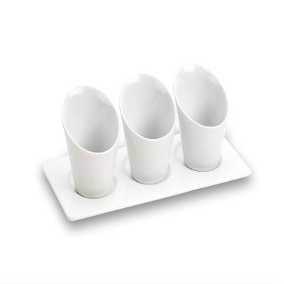 IMPULSE! Porcelain Moon Snack Bowl | Servingware Bowl for Snacks (e.g Bowl for Pistachios, Vegetables, Salads, Peanuts, Chips, Candy Fruit, Guac, Dip) | Set of 3