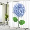 Ambesonne Hydrangea Shower Curtain, Simple Digital Drawn Graphic of Flower Blooms, Cloth Fabric Bathroom Decor Set with Hooks, 69" W x 70" L, Ceil Blue Fern Green view 4