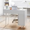 Nathan James Daisy Vanity Dressing Table or Makeup Desk with 4-Drawers and Brass Accent Knobs, White Wood view 3