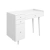 Nathan James Daisy Vanity Dressing Table or Makeup Desk with 4-Drawers and Brass Accent Knobs, White Wood view 4