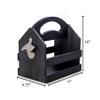 Bey-Berk Personalized Solid Wood Beer Caddy (Black), Six-Pack Bottle Carrier with Curved Handle, Built-in Bottle Opener and Custom Laser Etched Front view 4