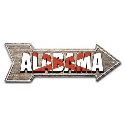 Alabama Arrow Sign | Indoor/Outdoor | Direction Arrow Sign Funny Home Dcor for Garages, Living Rooms, Bedroom, Offices | SignMission Personalized Gift | 18" Wide