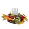 Mums with Pomegranate Fall Harvest Pillar Candle Holder Centerpiece - 22" view 1