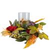 Mums with Pomegranate Fall Harvest Pillar Candle Holder Centerpiece - 22" view 4