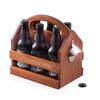 Bey-Berk Personalized Six-Pack Solid Wood Beer Caddy (Brown), Bottle Carrier with Ergonomic Handle and Built-in Bottle Opener, Handcrafted Craft Beer Tote Gift view 2