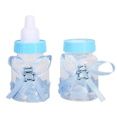 Akozon Shower Bottles 50Pcs Candy Chocolate Bottles Box for Shower Party Favors Gifts Decorations (Blue)