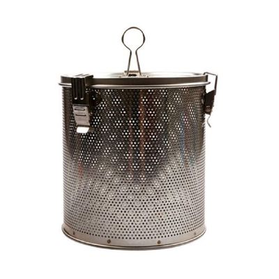 Commercial Grade D 6.3" X H7" Genuine Stainless Steel 18/8 Perforated Tall Strainer - One Touch Lock System - Restaurant & Home Use - Extra Extra Large