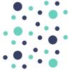 DecalVenue.com Navy Blue/Mint Green Vinyl Wall Stickers - 2 & 4 inch Circles (150 Decals) view 1