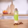 Emsa Clip&Go Yoghurt Mug 450 ml Round with Spoon and Topping Compartment Transparent / Light Green view 2