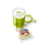 Emsa Clip&Go Yoghurt Mug 450 ml Round with Spoon and Topping Compartment Transparent / Light Green view 3
