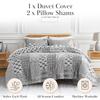 Southshore Fine Living, Inc. Patchwork Duvet Cover Twin/Twin XL - Hotel Quality Reversible Twin Bedding Set, Easy Care - Twin Duvet Cover Set with Matching Pillow Sham - Global Patchwork Grey view 2