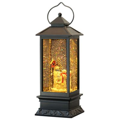 Wondise Snowman Lighted Musical Snow Globe Lantern with 6 Hour Timer