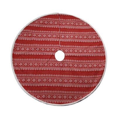 Red and White Fair Isle Christmas Tree Skirt 48 Inch New