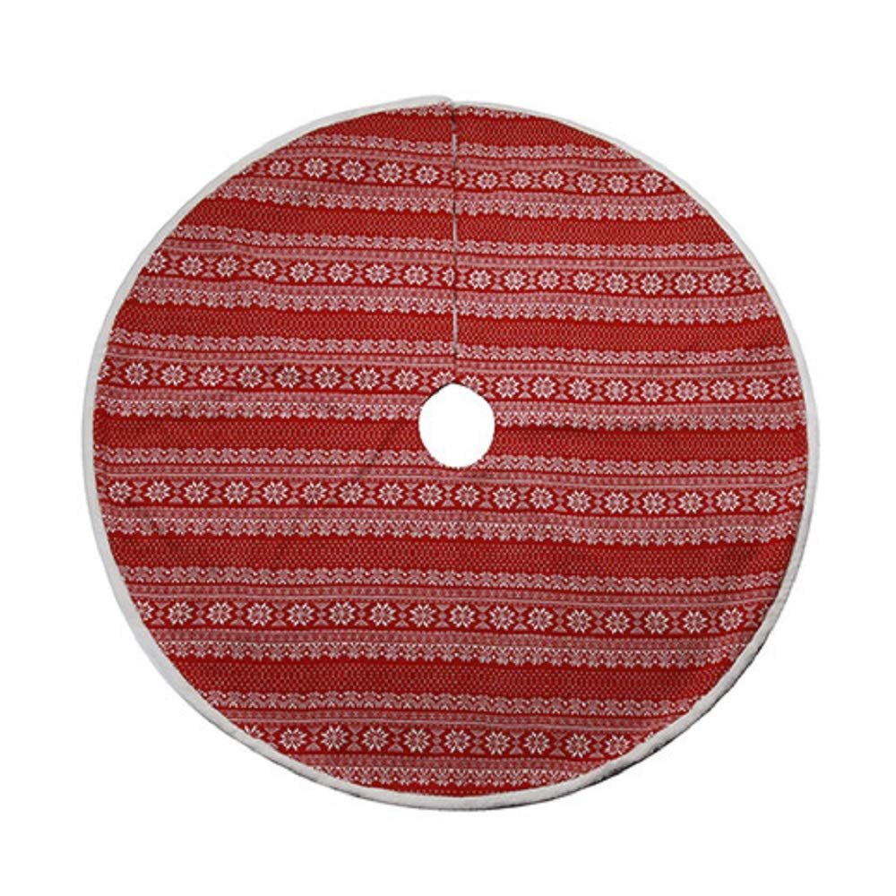 Red and White Fair Isle Christmas Tree Skirt 48 Inch New