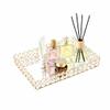 Feyarl Mirrored Crystal Vanity Makeup Tray Ornate Jewelry Trinket Organizer Cosmetic Perfume Bottle Decorative Tray Home Deco Dresser Skin Care Storage (Rectangle 12" x 8") view 1