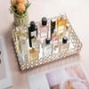 Feyarl Mirrored Crystal Vanity Makeup Tray Ornate Jewelry Trinket Organizer Cosmetic Perfume Bottle Decorative Tray Home Deco Dresser Skin Care Storage (Rectangle 12" x 8") view 4