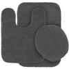3 pc Bathroom Rug Set Bath Mats Angela Solid Charcoal/Dark Grey Color Anti Slip Soft Mats New view 1