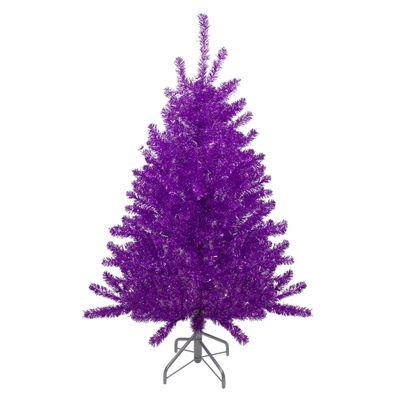 Northlight 4.5' Metallic Purple Tinsel Artificial Christmas Tree - Unlit