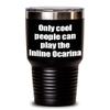 Funny Inline Ocarina Player Tumbler Musician Gift Idea Gag Insulated With Lid Stainless Steel Cup Black 30 Oz view 2