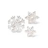 K&K Interiors 53945A Set of 3 Small Wooden Whitewashed Snowflakes view 1