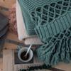 49x71inch Hand Knitted Fringe Wool Throw Blanket Lightweight Sofa Bed Couch Decorative Pink Blanket Crochet Cable Acrylic Blanket Photo Prop Family Friend Xmas Gift view 3