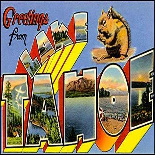 MAGNET 3x5 inch Vintage Greetings from Lake Tahoe Sticker (Old Postcard Art Logo ca nv) Magnetic Magnet Vinyl Sticker