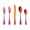 Bisda Silverware Set, 20 Piece Premium 18/8 Stainless Steel Hammered Kitchen Utensil Flatware Cutlery Sets of 4, Mirror Polish, Dishwasher Safe (20-Magic Red) view 1