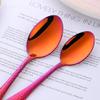 Bisda Silverware Set, 20 Piece Premium 18/8 Stainless Steel Hammered Kitchen Utensil Flatware Cutlery Sets of 4, Mirror Polish, Dishwasher Safe (20-Magic Red) view 2