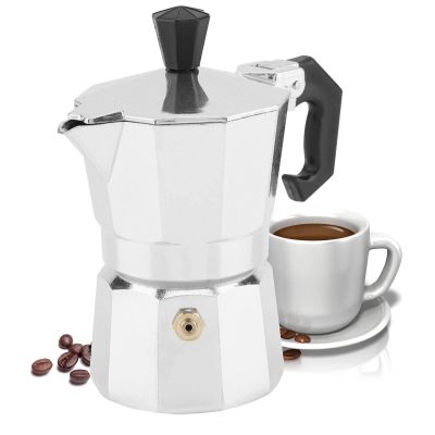 Hakeeta 1 Cup 30ml Aluminum Italian Mocha Pot Coffee Machine for Home Office, Detachable